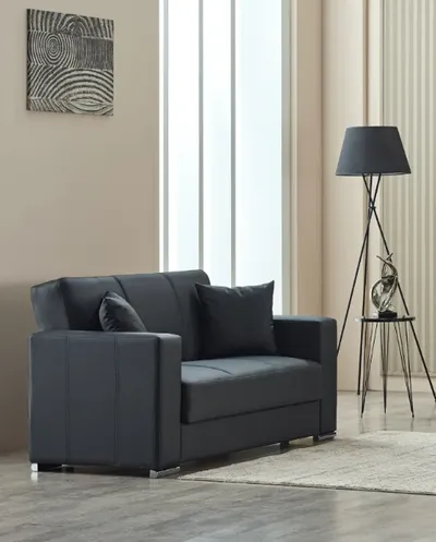 Futuro Faux Leather Sofa Bed with Storage 65–105 | Modern Convertible Sleeper Sofa, view 3