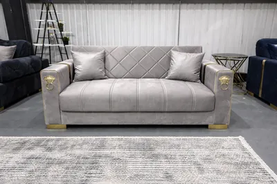 Grey Gold Lion Sofa – Luxury Chesterfield Elegance for Modern Homes, view 3