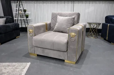 Grey Gold Lion Sofa – Luxury Chesterfield Elegance for Modern Homes, view 4