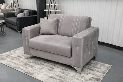 Grey Silver Diamond Sofa Bed – Luxury Comfort with Modern Elegance, view 4