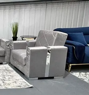 Grey Silver Lion Sofa – Luxury Comfort with Timeless Elegance