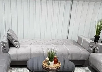 Grey Silver Lion Sofa – Luxury Comfort with Timeless Elegance, view 2