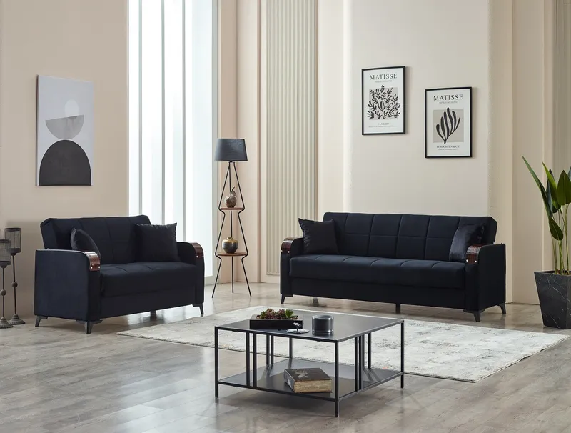Kermont Sofabed Black with Storage
