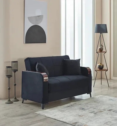 Kermont Sofabed Black with Storage, view 3