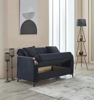 Kermont Sofabed Black with Storage, view 4