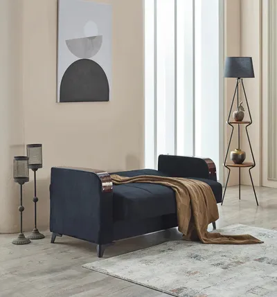 Kermont Sofabed Black with Storage, view 5