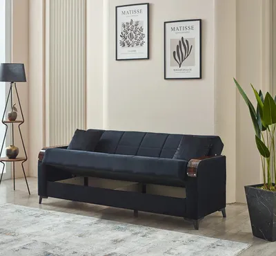 Kermont Sofabed Black with Storage, view 6