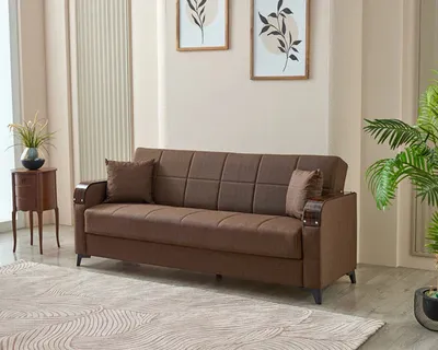 Kermont Sofabed Brown with Storage, view 2