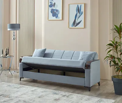 Kermont Sofabed Grey with Storage, view 5