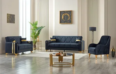 Kuzey Gold Black Sofa Bed with Storage – Luxury Meets Smart Living