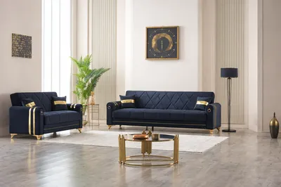 Kuzey Gold Black Sofa Bed with Storage – Luxury Meets Smart Living, view 6