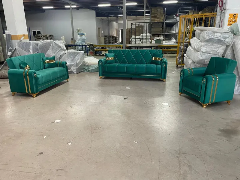Kuzey Gold Green Sofa Collection