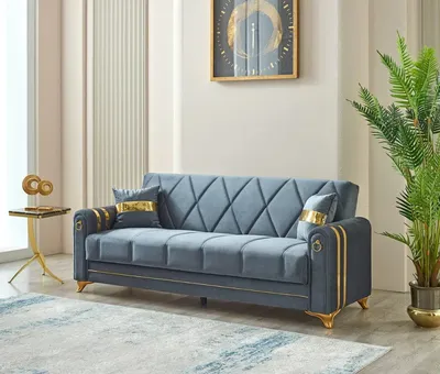 Kuzey Grey & Gold Sofa Collection, view 2