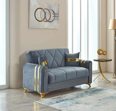 Kuzey Grey & Gold Sofa Collection, view 3