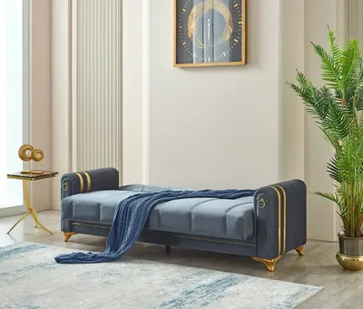 Kuzey Grey & Gold Sofa Collection, view 5