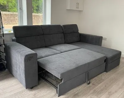 Luca L-Shape Sofa Bed with Storage gray