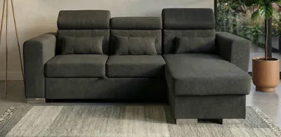 Luca L-Shape Sofa Bed with Storage gray, view 2