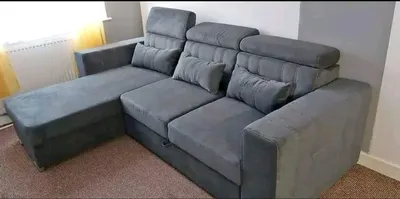 Luca L-Shape Sofa Bed with Storage gray, view 5