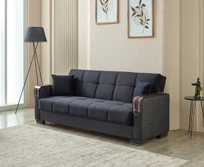 Malta Sofabed Black with Storage 65-103, view 2
