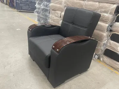 New Black Leather Sofa Bed with Storage (65–105) – Modern Comfort & Smart Living, view 3