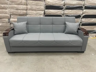 New Leather Grey Sofa Bed with Storage 51-105