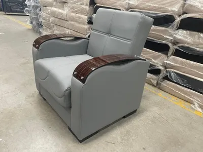 New Leather Grey Sofa Bed with Storage 51-105, view 3