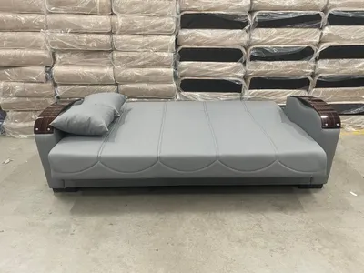 New Leather Grey Sofa Bed with Storage 51-105, view 4