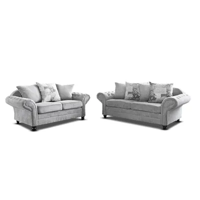 Nicole 3+2 Seater Chesterfield Corner Sofa – Elegant, Comfortable Fabric Couch, view 4