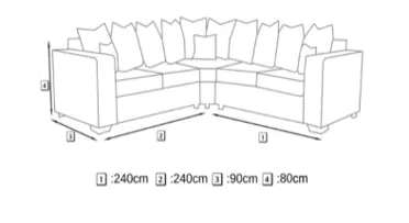 Nicole 5-Seater Chesterfield Corner Sofa – Elegant, Comfortable Fabric Couch, view 8