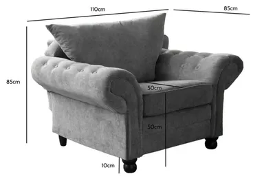 Nicole Armchair In Grey Colour – Stylish Chenille Fabric Single Seater | Modern & Durable Accent Chair, view 4