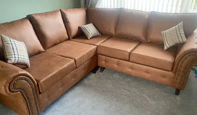 Oakland 5 Seater Corner Leather Sofa, view 2