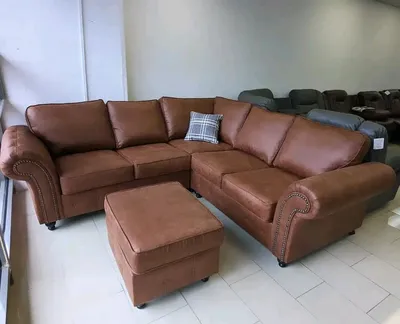 Oakland 5 Seater Corner Leather Sofa, view 4