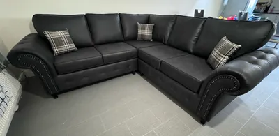Oakland 5 Seater Corner Leather Sofa, view 6