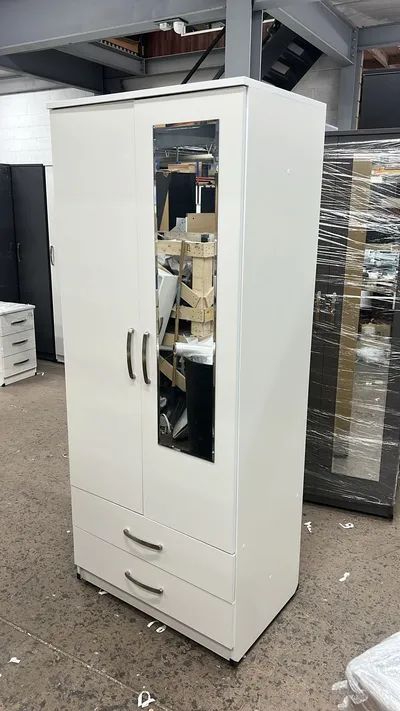 2 Door Wardrobe with 2 Drawers and Mirrors