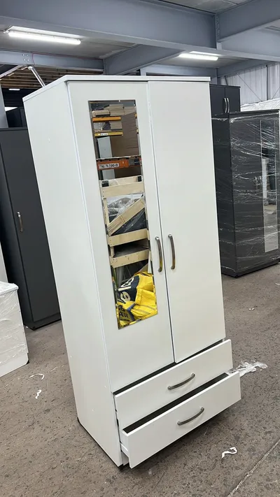 2 Door Wardrobe with 2 Drawers and Mirrors, view 2