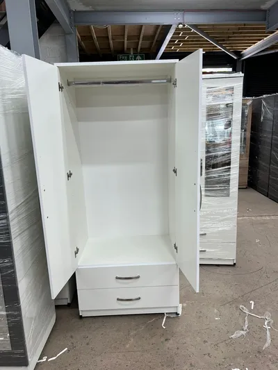 2 Door Wardrobe with 2 Drawers and Mirrors, view 3