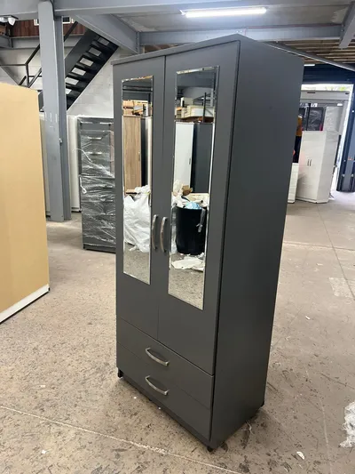 2 Door Wardrobe with 2 Drawers and Mirrors, view 4