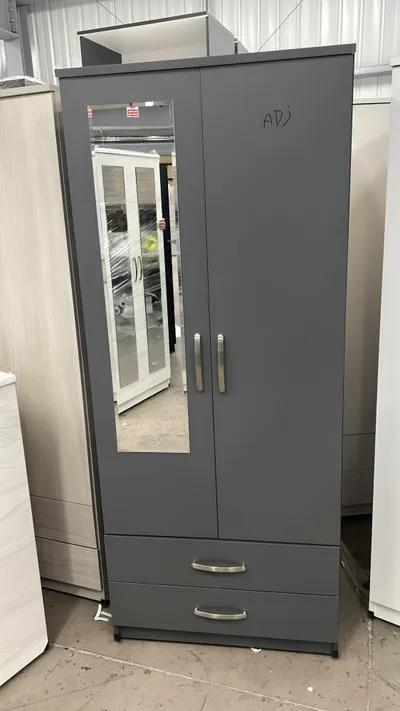 2 Door Wardrobe with 2 Drawers and Mirrors, view 8