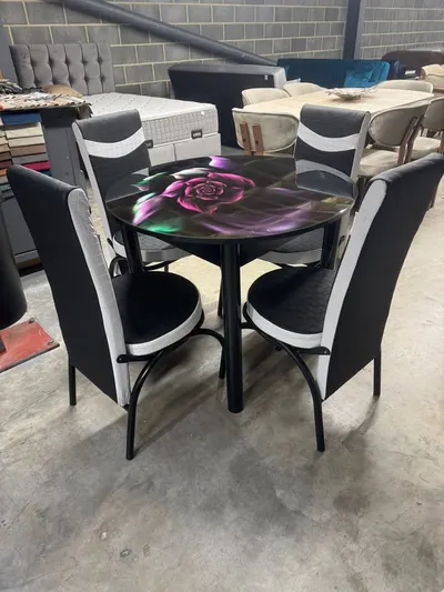 Round Dining Table — Rose Glass