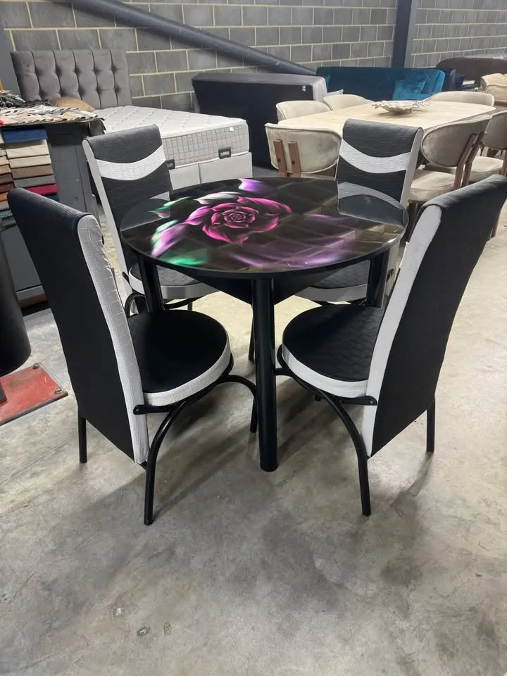 Round Dining Table — Rose Glass