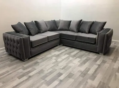 Ruby/Alaska 5 Seater Corner Sofa – Velvet Luxury, Cornered to Perfection, view 3