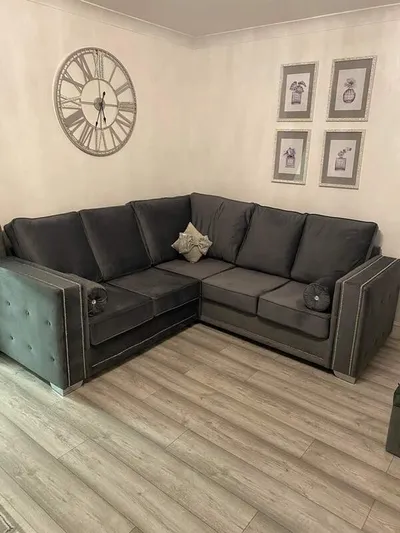 Ruby/Alaska 5 Seater Corner Sofa – Velvet Luxury, Cornered to Perfection, view 6