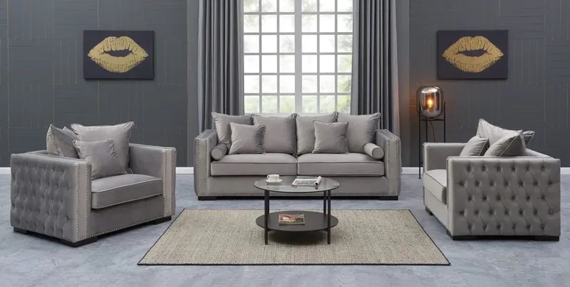 Ruby/Alaska 3+2 Seater Sofa – Velvet Luxury, Cornered to Perfection