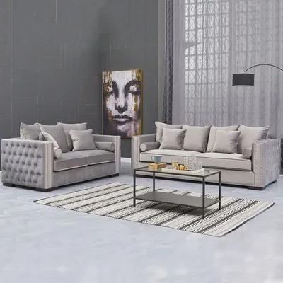 Ruby/Alaska 3+2 Seater Sofa – Velvet Luxury, Cornered to Perfection, view 3
