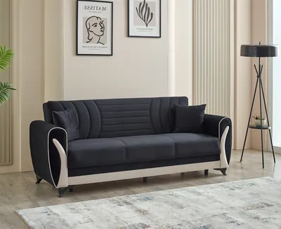 Seren Sofabed Black with Storage 65-103, view 2