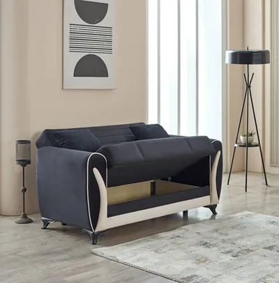 Seren Sofabed Black with Storage 65-103, view 6