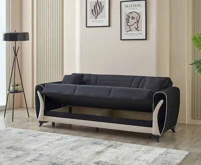 Seren Sofabed Black with Storage 65-103, view 7