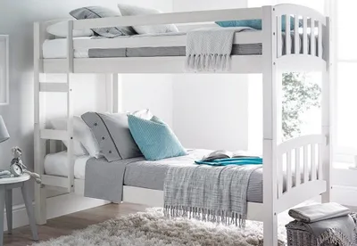 Solid Wooden Double Kids Bunk Bed Frame with 2 Mattresses – Space Saving, Convertible & Safe Design