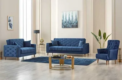 Sleek & Smart: Malisa Sofa Bed in Blue with Hidden Storage