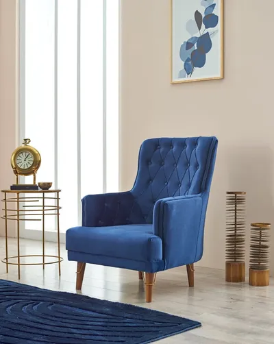 Sleek & Smart: Malisa Sofa Bed in Blue with Hidden Storage, view 4